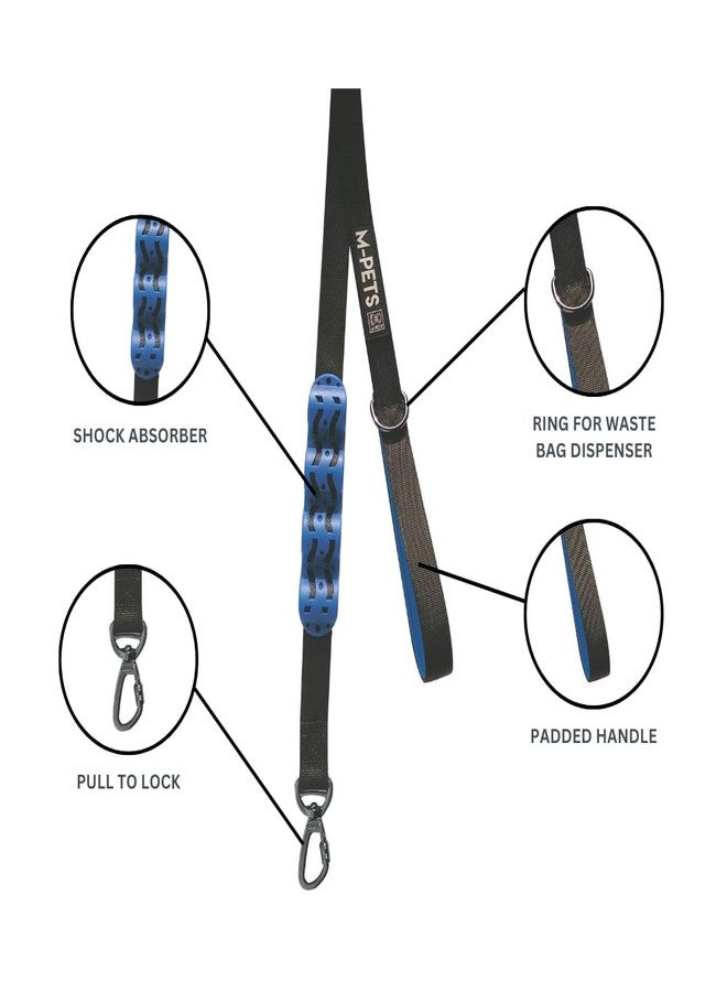 أم-بيتس طوق كلاب مرن ماص للصدمات من إم-بيتس، يقلل الضغط على رقبة الكلب ويحسن التحكم، متين ومرن، مزود بقفل آمن، طوق مريح للمشي والتدريب والأنشطة الخارجية، أسود وأزرق - Image 2